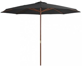 antracitszürke kültéri napernyő farúddal 350 cm