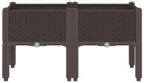 vidaXL barna PP rácsos kerti ültetőláda 80 x 40 x 42 cm