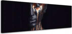 Vászonkép Fekete Nő Barna Csíkos Művészet 120x40 cm