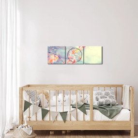 Kép - Levelek a jégben (órával) (90x30 cm)