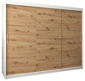 Ruhásszekrény 250 cm Toki (matt fekete + artisan tölgy). 1064861