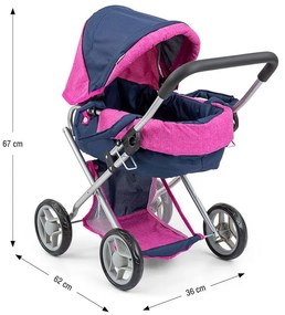 Játék babakocsi babáknak Milly Mally Alice Prestige Navy