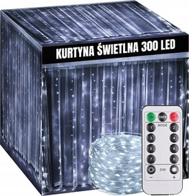 Fényfüggöny 3X3 M Led Karácsonyi Fényfüzér Ablakra XL Fehér