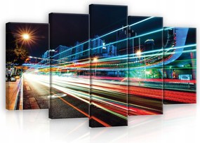 Vászonkép 100x60 Éjszakai város fény mozgás sebesség dinamika urbanisztika