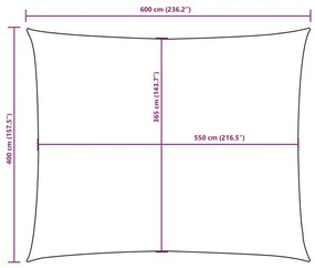 négyszögletes bézs oxford szövet napvitorla 4 x 6 m