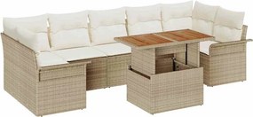 vidaXL Kerti Kanapé Szett párnával 8 pcs bézs és krémszínű