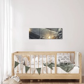 Audi autó képe - szürke (órával) (90x30 cm)