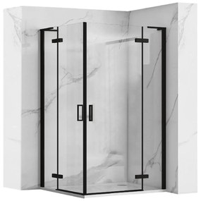 Rea Hugo zuhanykabin 90x90 cm négyzet fekete félmatt/átlátszó üveg REA-K6601