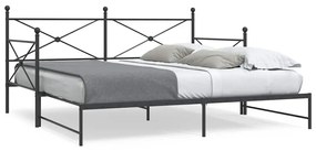 kihúzható kanapéágy matrac nélkül fekete 107x203 cm acél