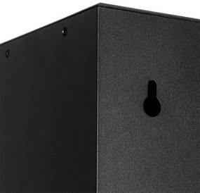 Kültéri fali lámpa fekete, fényerő-szabályozóval és mozgásérzékelővel napelemes - Charlotte