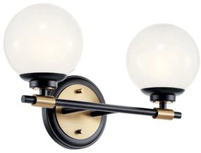 Kichler KL-BENNO2-BK-CPZ-LED BENNO fürdőszobai lámpatest, 2x LED/3W/230V, fekete/arany, IP44