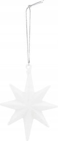 Karácsonyi medál üveg csillag, fehér, Hous