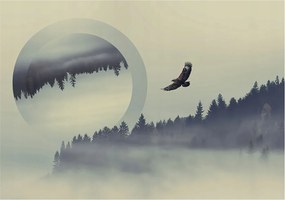 Flizelin tapéta Divatos 3D fali ragasztó Erdei tájkép 312x219 ragasztó