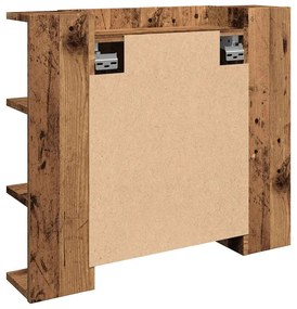 antik fa tükrös szekrény LED-ekkel 70 x 16,5 x 60 cm