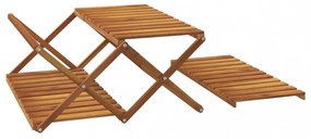 3 szintes barna tömör akácfa összecsukható polc 70 x 31 x 63 cm
