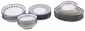24 darabos fehér/kék porcelán étkészlet