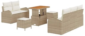 vidaXL Kerti Kanapé Szett párnával tárolóval 8 pcs Beige és krém