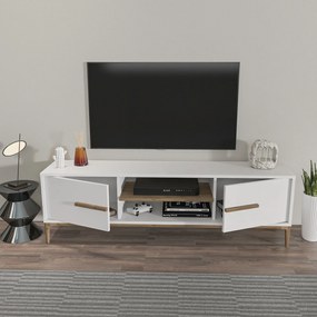 TV szekrény Eslem - White, Walnut