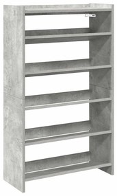 betonszürke szerelt fa cipőtartó 60x25x100 cm