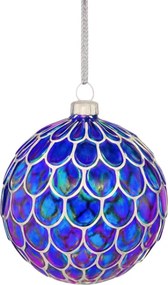 Üveg karácsonyi dísz ENCHANTED 10 cm, kék