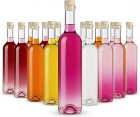 20X Flakon Futura 500 ml parafa Bor Tinktúra Alkohol Vodka Likőr Szirup