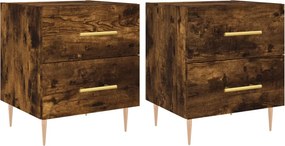 vidaXL 2 db füstös tölgy színű szerelt fa éjjeliszekrény 40x35x47,5 cm