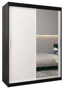 Ruhásszekrény 150 cm Toki 2 (matt fekete + matt fehér). 1064989