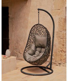 Sötétszürke műrattan kerti függőfotel Florina – Kave Home