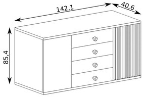 Komód Claudi 04 (artisan tölgy). 1055488