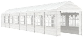 fehér polietilén pavilon tetővel 17,84 x 2,28 x 2,69 m