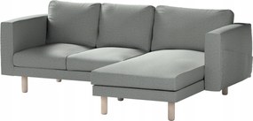 Dekoria Norsborg 3 személyes kanapé huzat Ikea sezlonnal kék