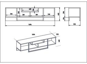 TV szekrény Asal (150) - Walnut, Black