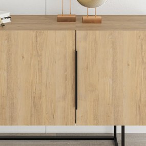 Natúr színű alacsony komód tölgyfa dekorral 150x80 cm Titan – Marckeric