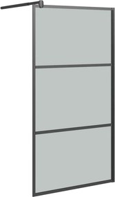 vidaXL fekete sötét ESG üveg zuhanyfal 100x195cm