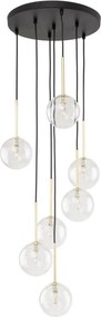 TK LIGHTING 5362 NILOS Többágú Függesztett Lámpa Fekete, Átlátszó, Arany G9 IP20