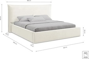 Kék kárpitozott ágyneműtartós franciaágy ágyráccsal 140x200 cm Esala – Makamii