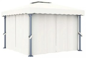 krémfehér alumíniumpavilon függönnyel 3 x 3 m
