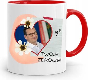 Piros Politikus Bögre Mateusz Morawiecki Miniszterelnök fényképes nyomtatással