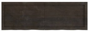 sötétbarna kezelt tömör tölgyfa fali polc 120 x 40 x (2-4) cm