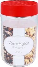 Üveg tégely piros kupakkal 660 ml (23/C-199)