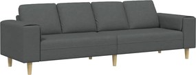 vidaXL Nappali Kanapé Sötétszürke 250 x 77 x 76 cm Poliészter