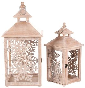 2 db Vločka fa lámpa szett, természetes