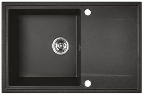 Kuchinox Hunter, 1 rekeszes gránit mosogató 670x440x180mm, fekete, LAV-SBU_711T
