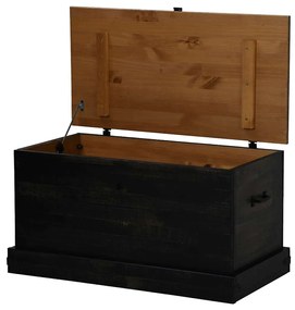 fekete tömör fenyőfa HALDEN tárolószekrény 91x48x47 cm