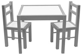 Gyerek fa asztal székekkel Drewex szürke