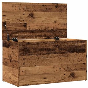 antik fa színű szerelt fa tárolóláda 84 x 42 x 46 cm