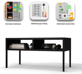 MATTEO dohányzóasztal 900 x 450 x 450 mm, fekete