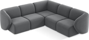 Szürke bársony sarokkanapé Lani – Makamii