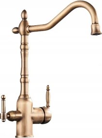 Háromutas csaptelep régi retro szűrőhöz antik sárgaréz