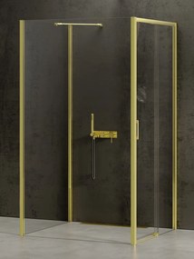 New Trendy Prime Light Gold zuhanykabin 120x100 cm négyszögletes arany fényes/átlátszó üveg K-1179